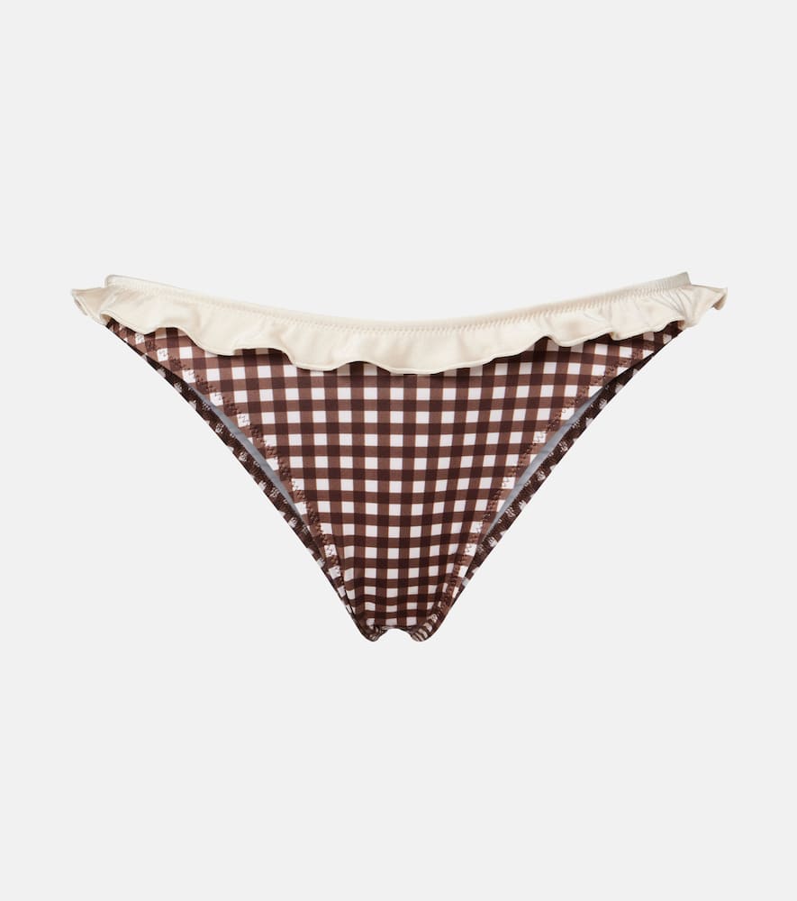 Bananhot Angela Gingham Bikini Bottoms In Brown