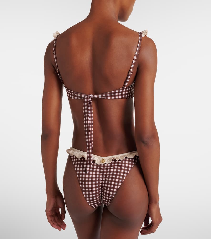 Bananhot Angela Gingham Bikini Bottoms In Brown