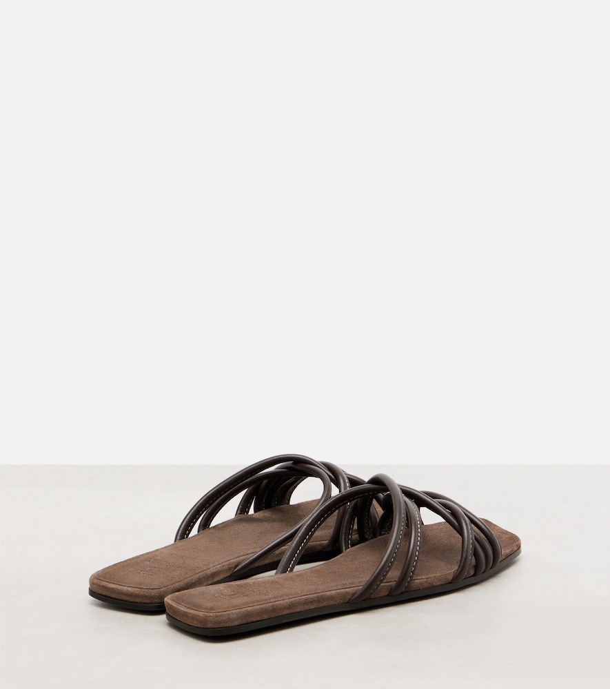  Brunello Cucinelli Brunello Cucinelli Leather Slides 
