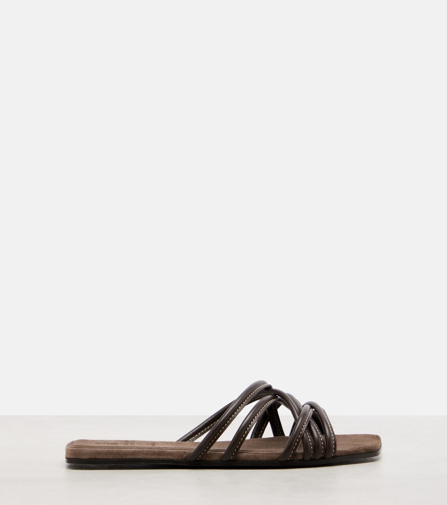  Brunello Cucinelli Brunello Cucinelli Leather Slides 