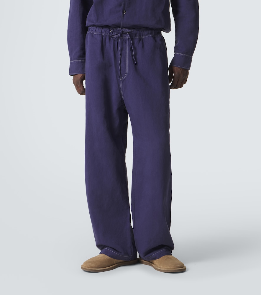  Studio Nicholson Studio Nicholson Weite Hose Sonny Aus Baumwolle Und Leinen 