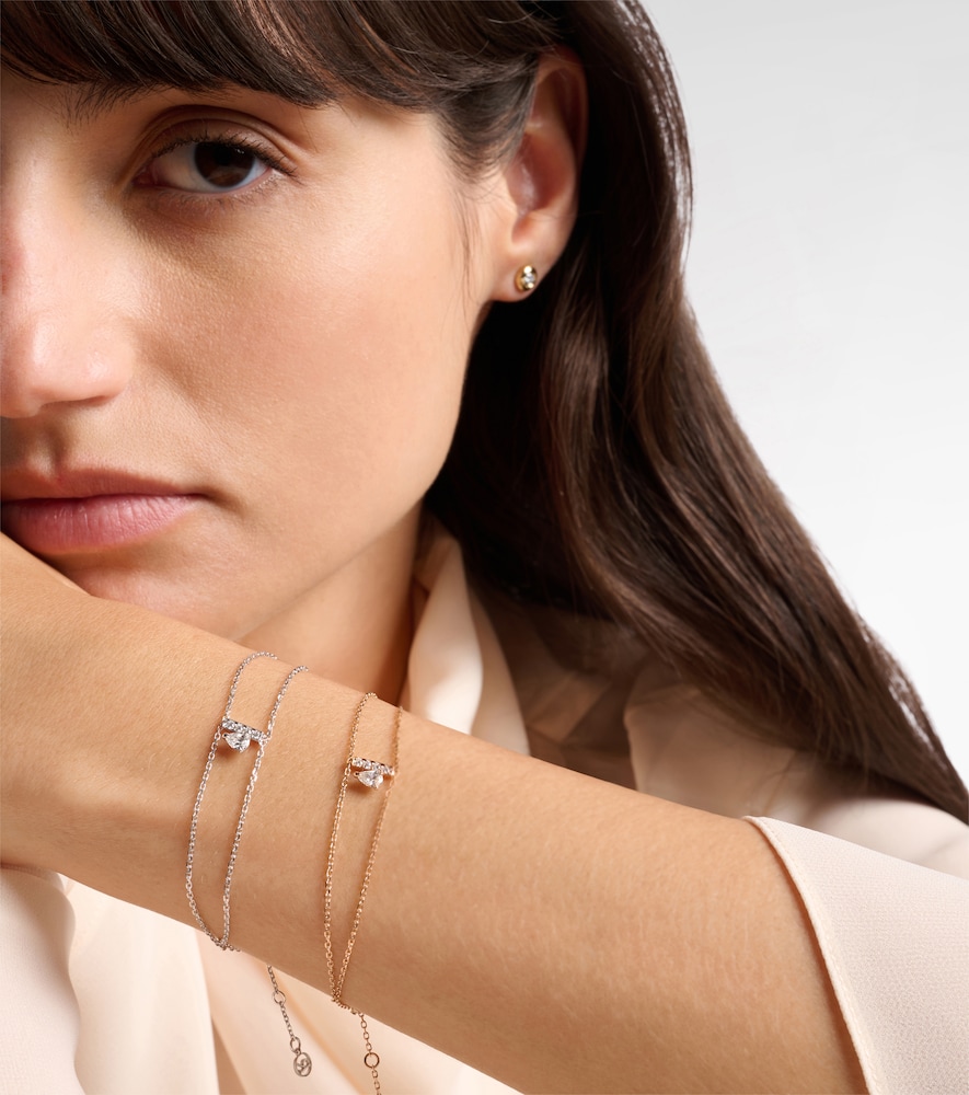  Repossi Repossi Letters 18kt Rose Gold Bracelet With Diamonds 