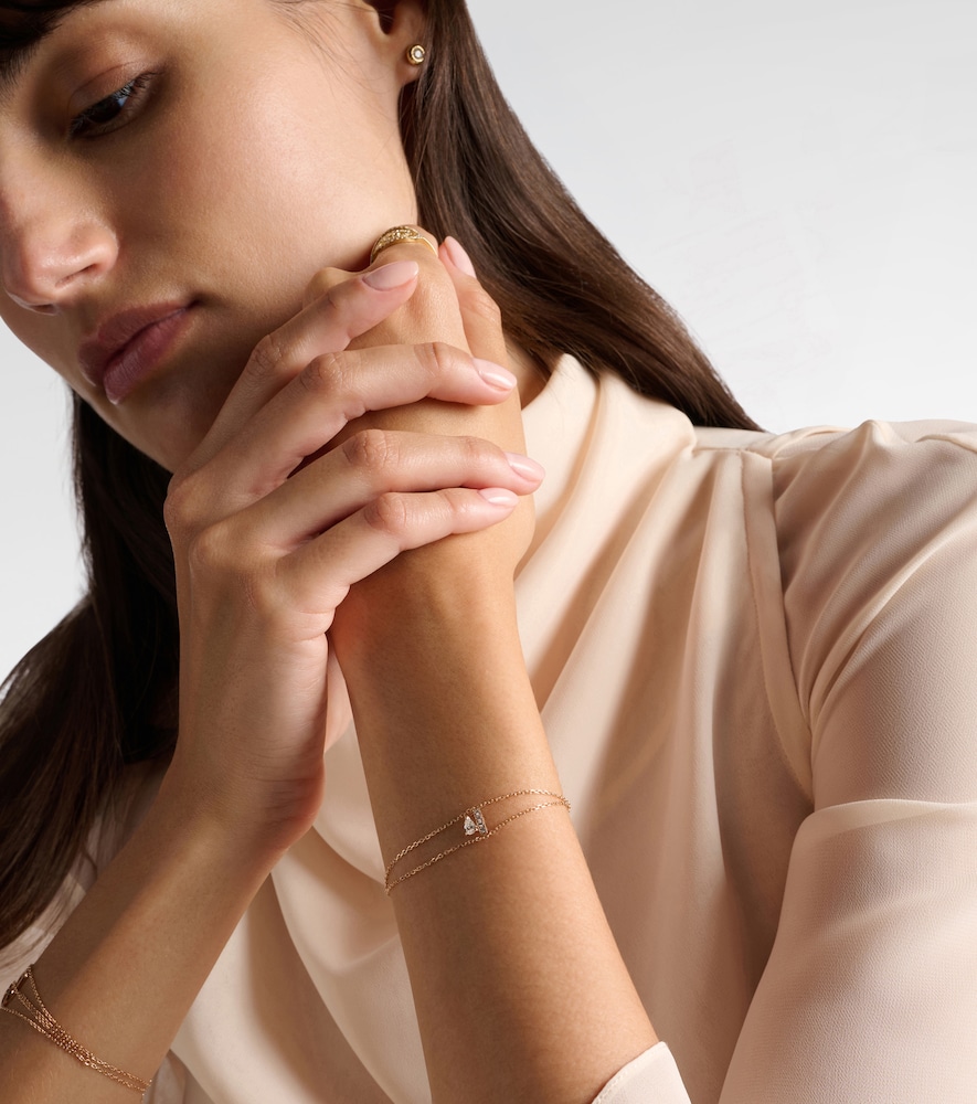  Repossi Repossi Letters 18kt Rose Gold Bracelet With Diamonds 