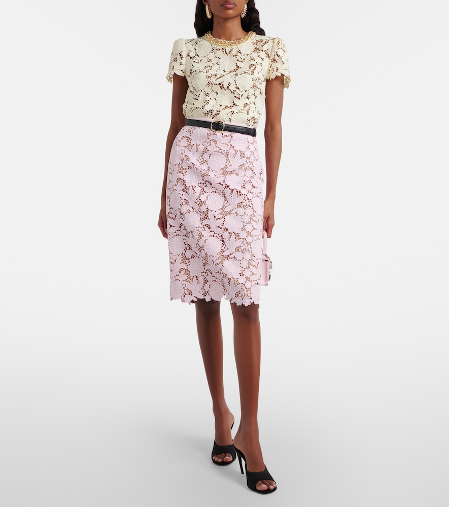 Self-Portrait Lace pencil skirt
