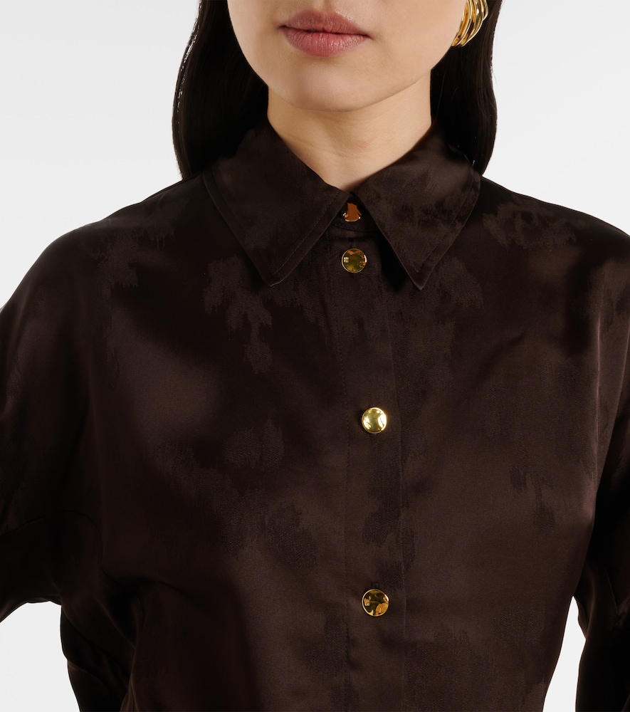  Ganni Ganni Hemd Aus Satin-jacquard 