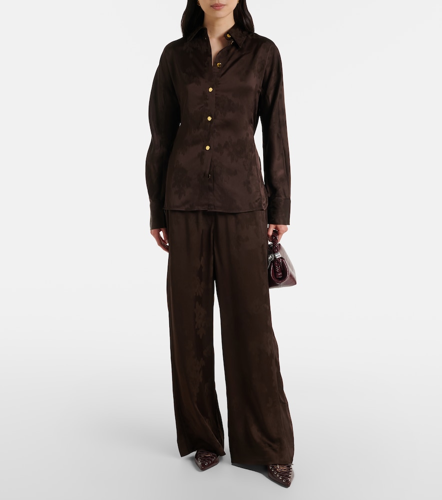 Ganni Ganni Hemd Aus Satin-jacquard 