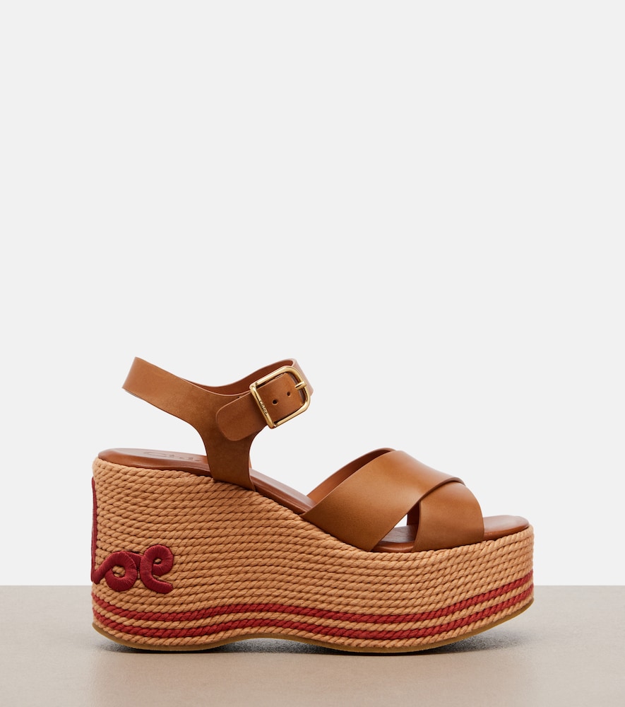  Chloe Chloe Chloe Sand Leather Wedge Sandals 