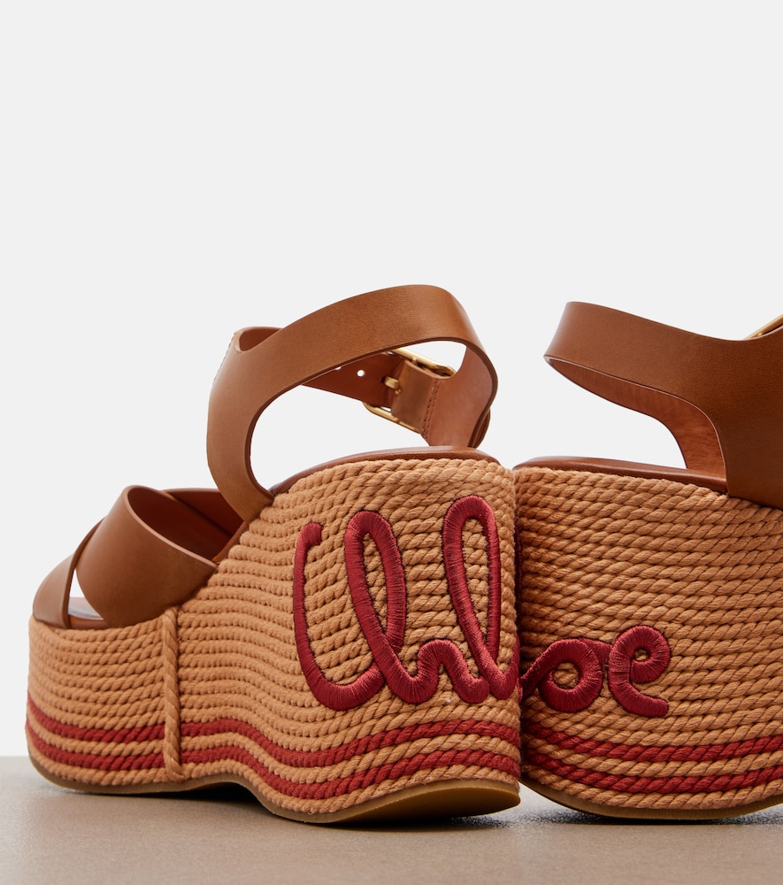  Chloe Chloe Chloe Sand Leather Wedge Sandals 