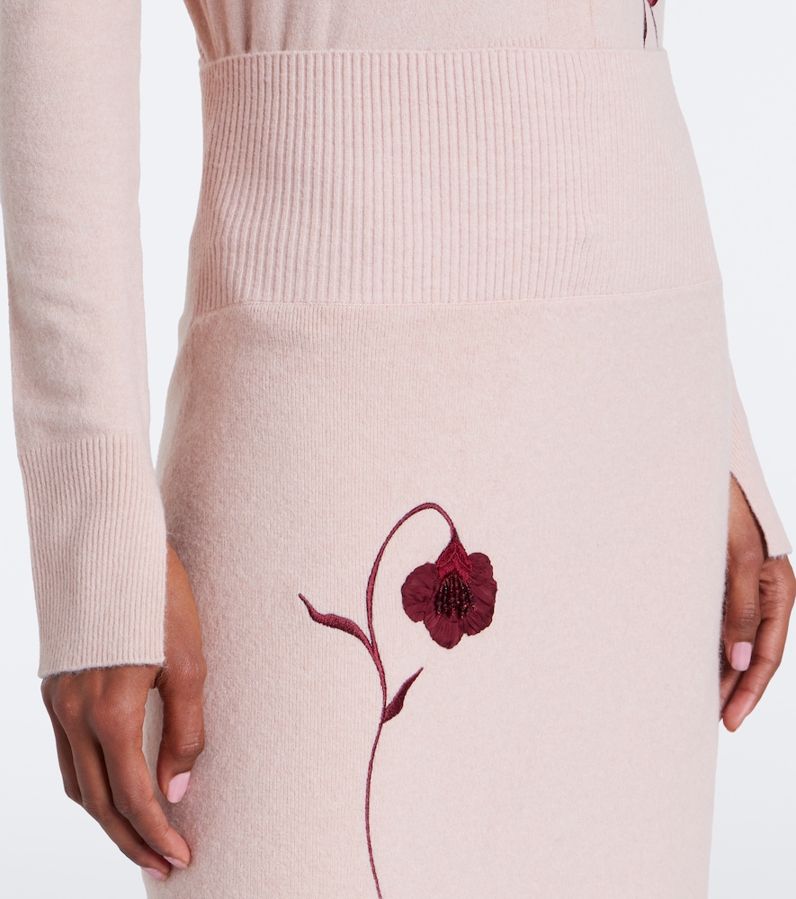 Floral-Appliqué Midi