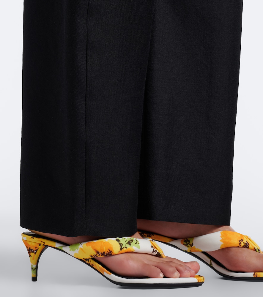 Alaïa Floral Padded Thong Sandals