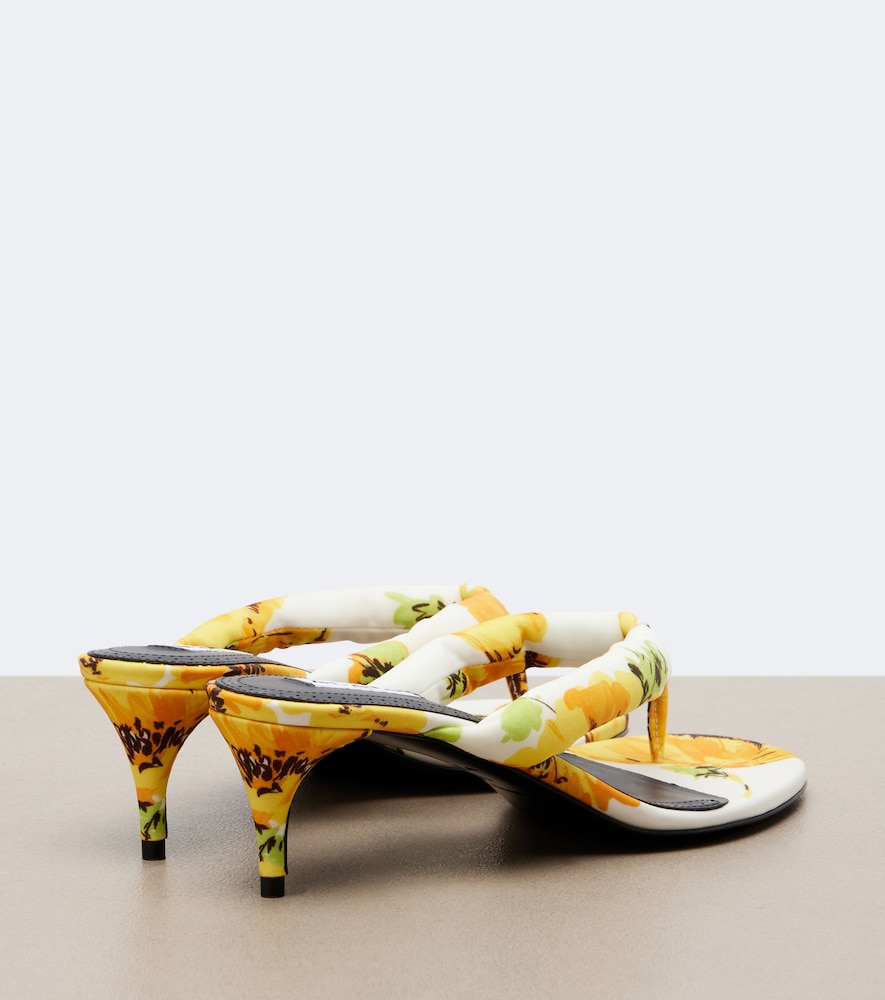 Alaïa Floral Padded Thong Sandals
