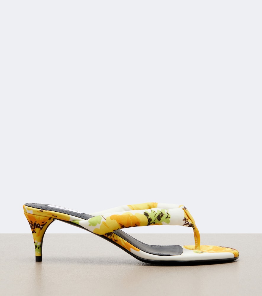 Alaïa Floral Padded Thong Sandals