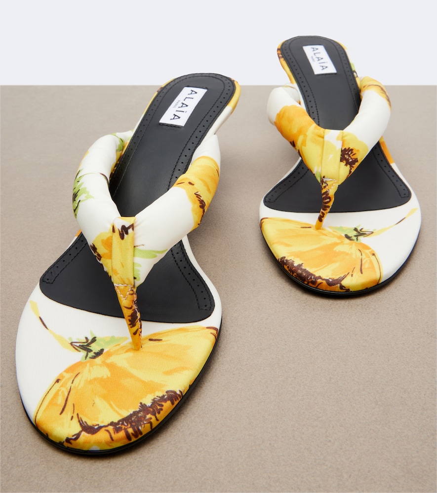 Alaïa Floral Padded Thong Sandals