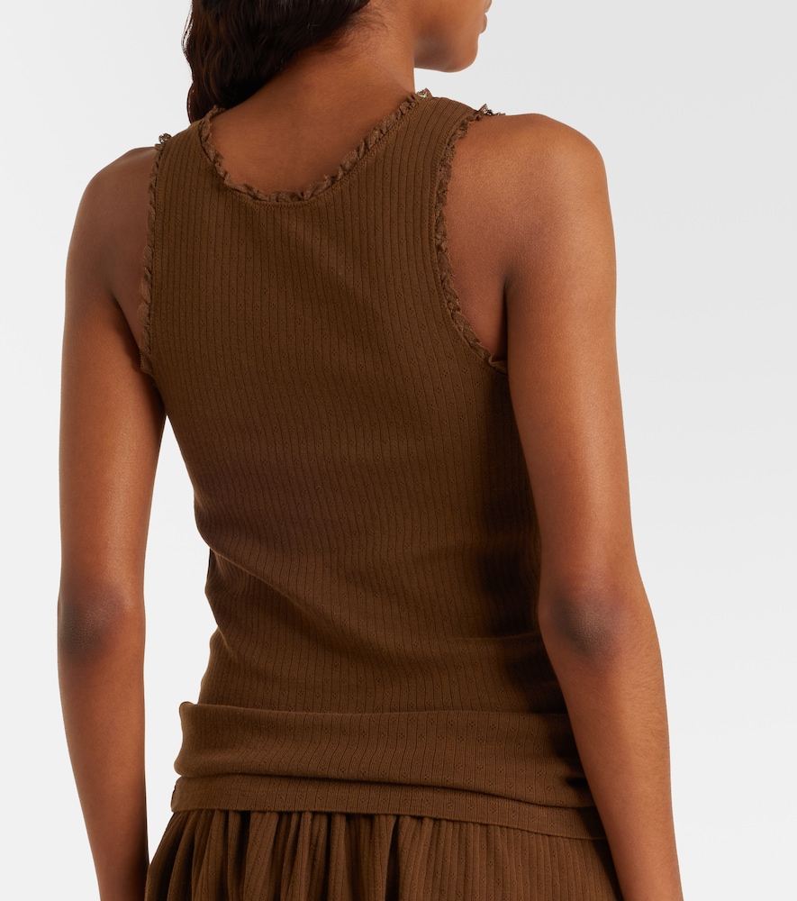 Miu Miu Miu Miu Top Aus Pointelle-strick Mit Spitze 