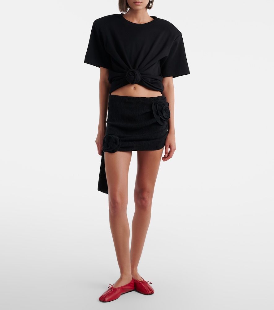 Magda Butrym Floral-appliqué crêpe miniskirt