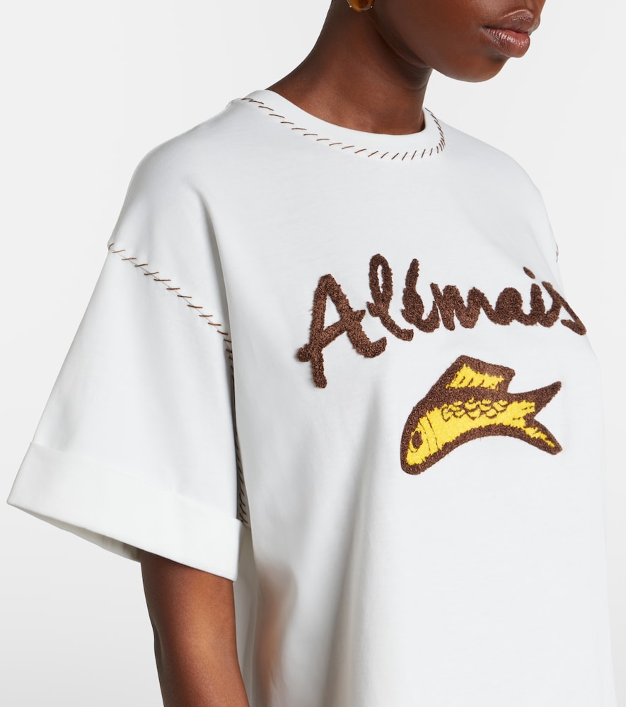 Alémais Scuba Embroidered Cotton T-Shirt