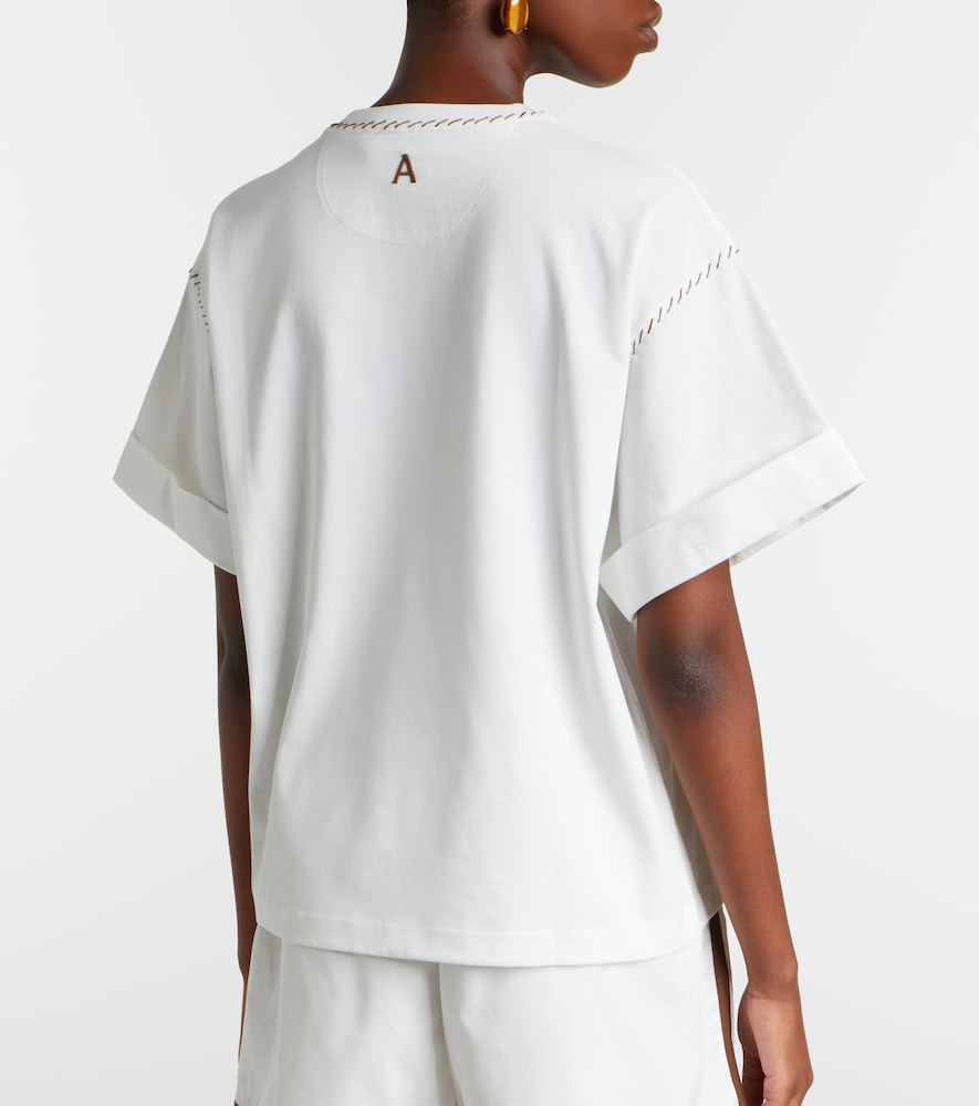 Alémais Scuba Embroidered Cotton T-Shirt