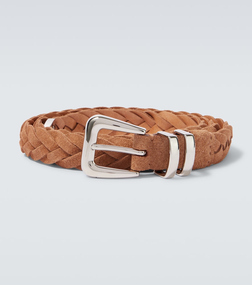 Brunello Cucinelli Men's Brown Braided Suede Belt Inch Size 42 - Mytheresa