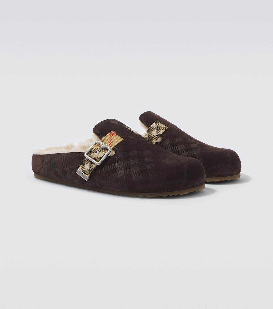 Burberry Men's Brown Urchin Shearling-Lined Suede Clogs UK Size 11 - Mytheresa