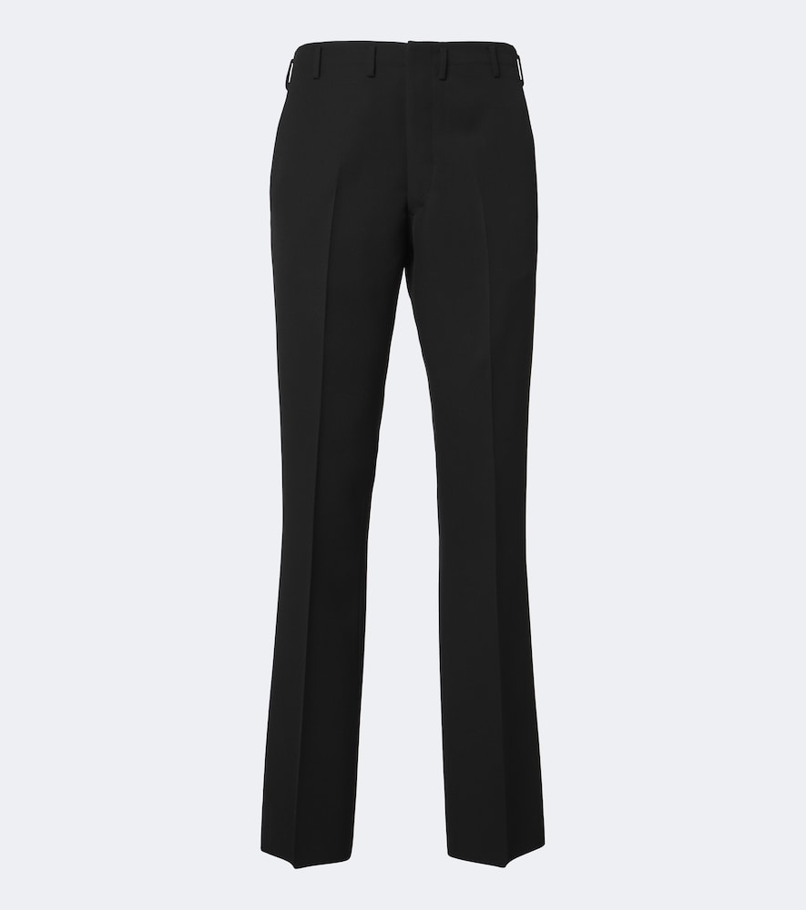 Pantaloni slim in twill di lana vergine