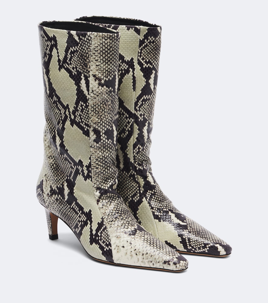 JUDE Cave snake-effect leather ankle boots