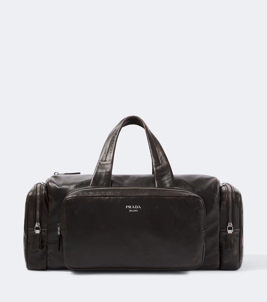 Borsa da viaggio in pelle distressed