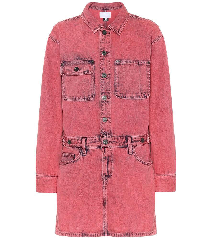 Click to view more detailed imagery on our partner's website Current Elliott The Jumpsuit Long-sleeve Denim Dress In Pink