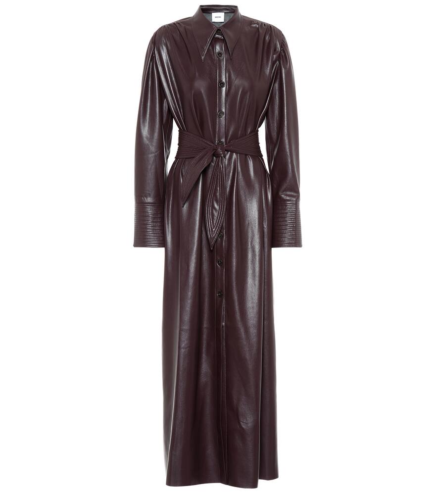 Nanushka Dresses ROSANA FAUX LEATHER SHIRT DRESS