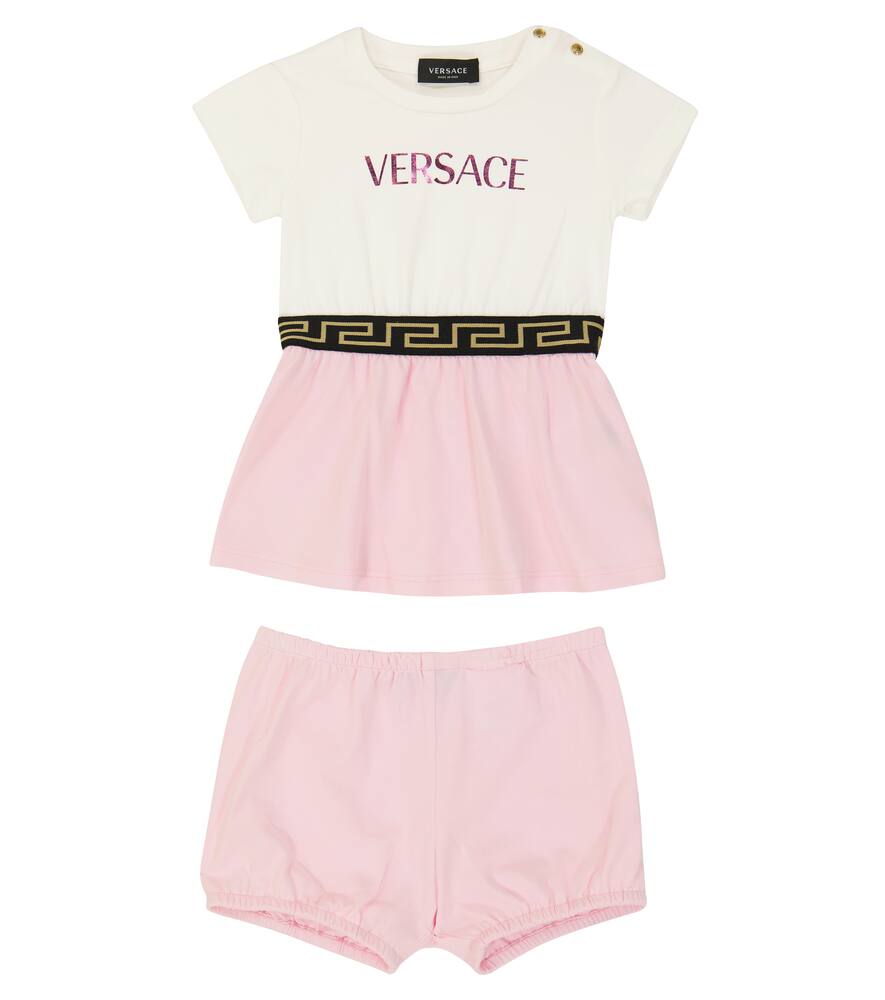 Versace Kids Baby cotton-blend dress and bloomer set