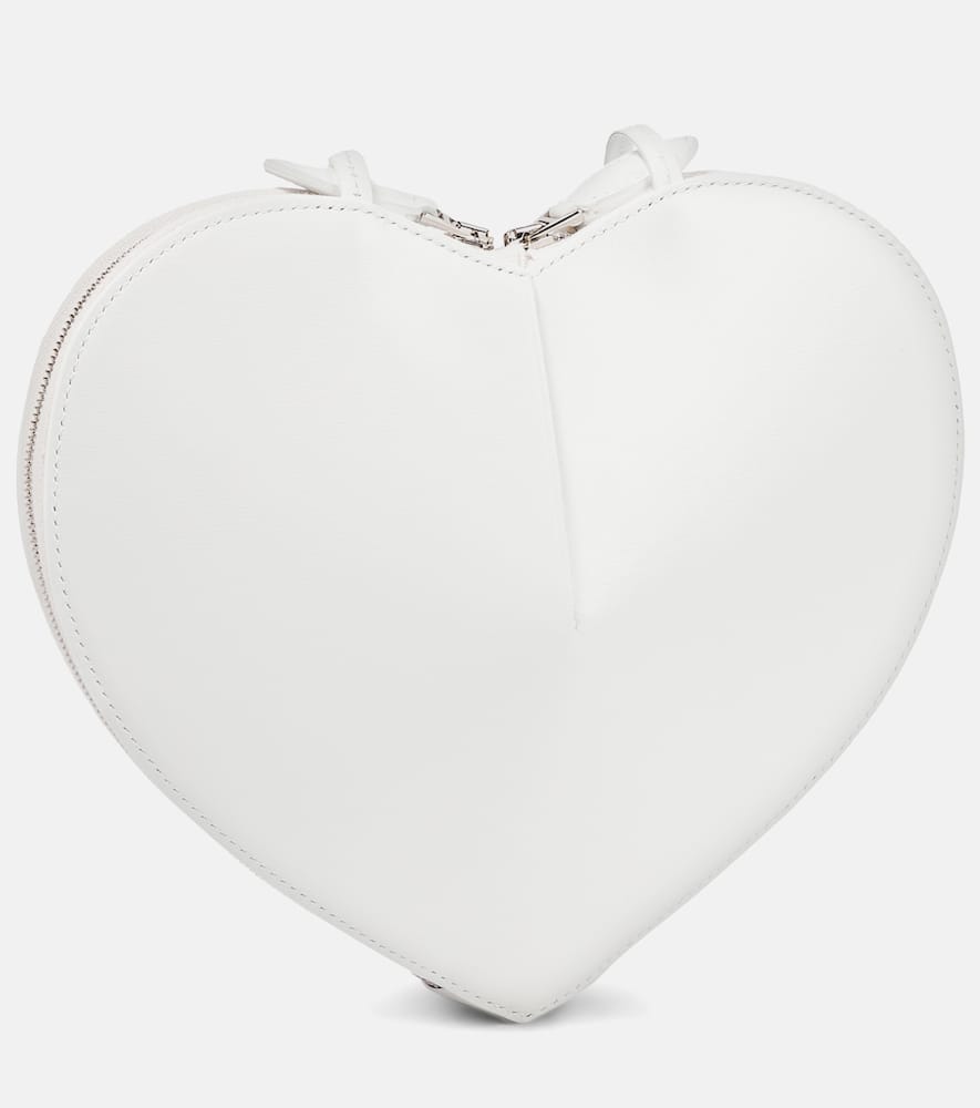Alaïa Le Coeur Leather Shoulder Bag In White