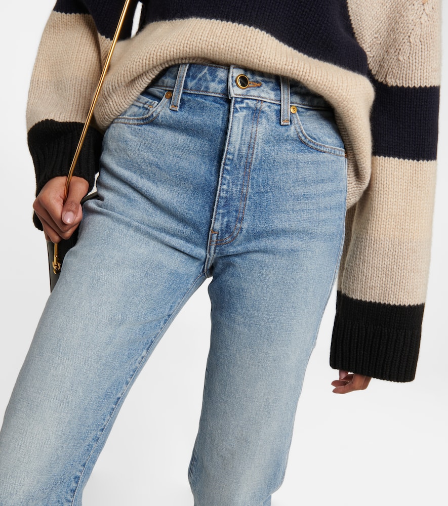 Khaite Danielle High Waist Straight Denim Jeans In Bryce Stretch