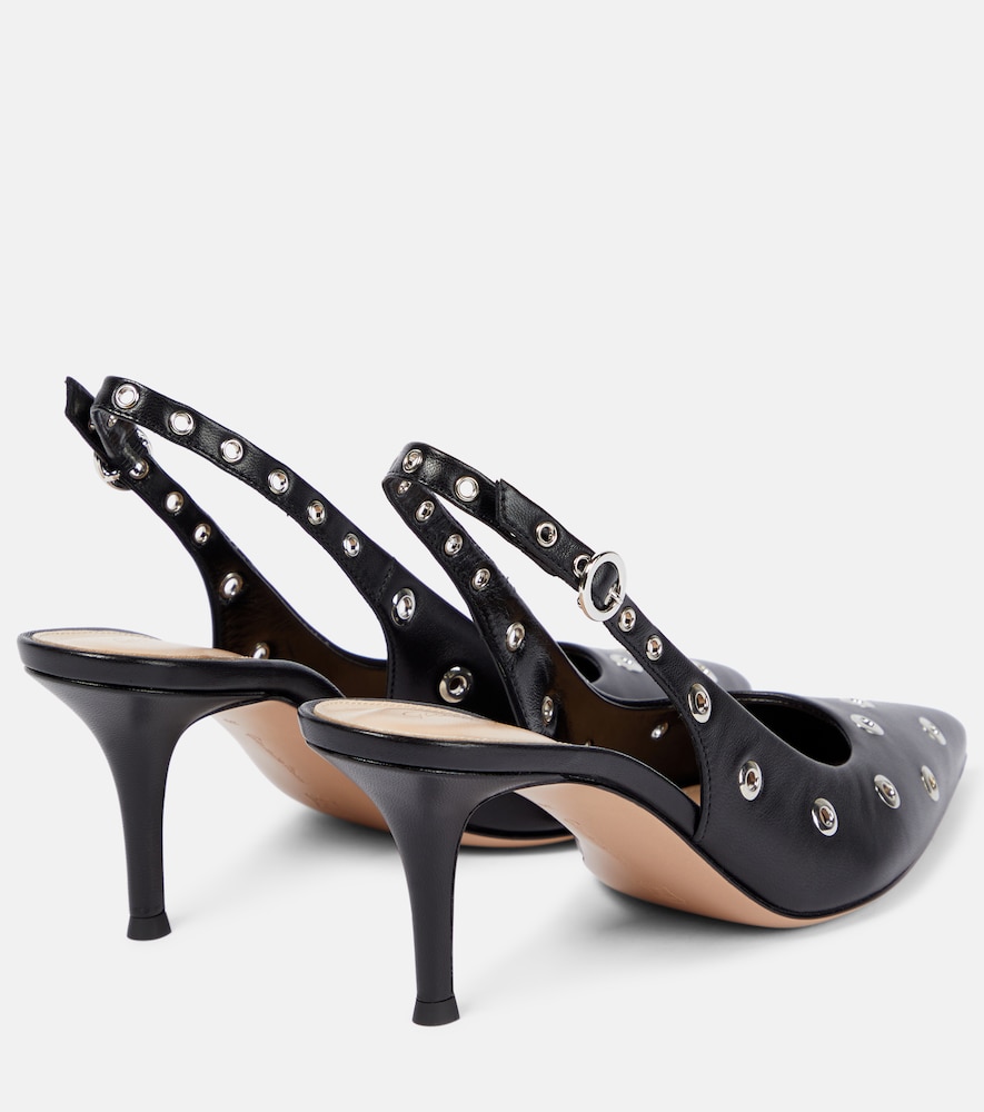  Gianvito Rossi Gianvito Rossi Lydia Studded Leather Slingback Pumps 