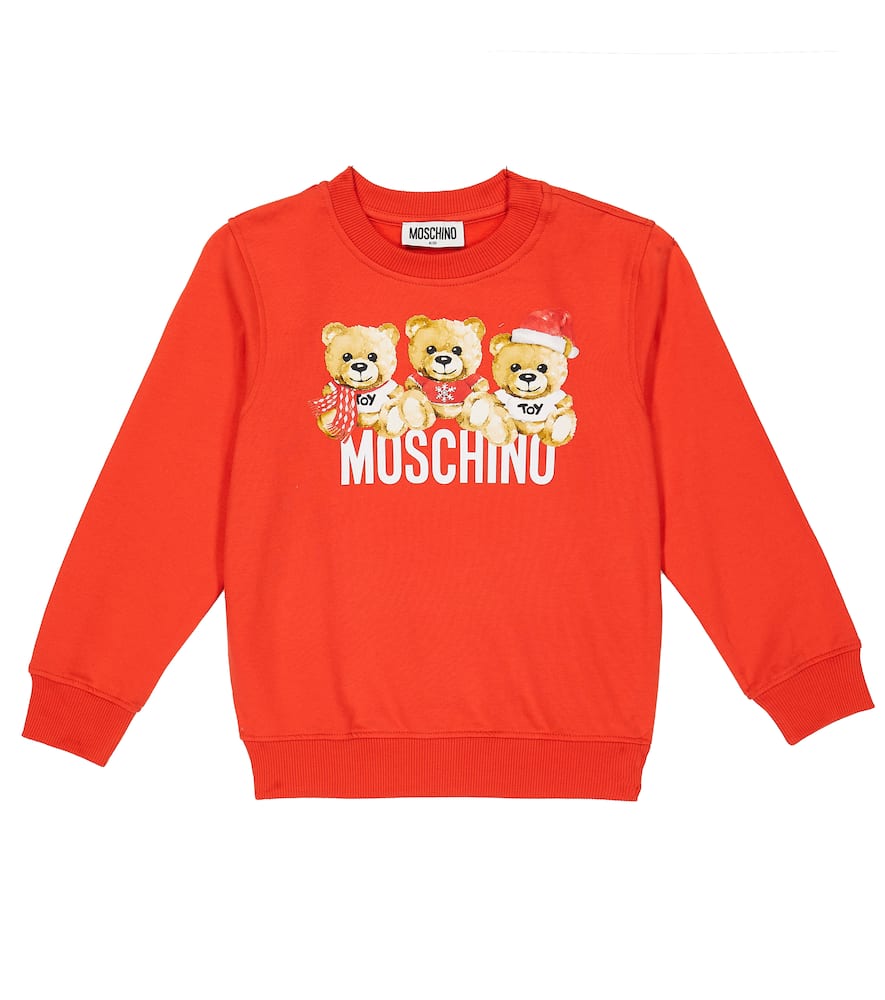 Moschino Teddy Bear Crewneck Sweatshirt In Red
