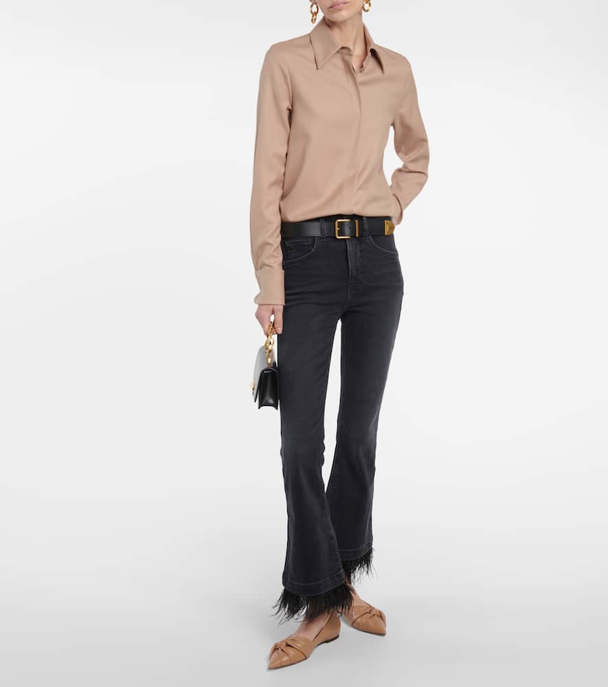 Jimmy Choo Hedera Leather Ballet Flats In Beige