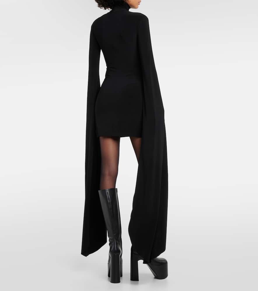 Norma Kamali High-neck Jersey Minidress In Black