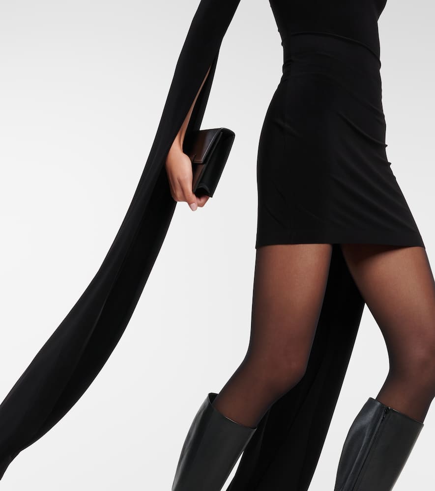 Norma Kamali High-neck Jersey Minidress In Black
