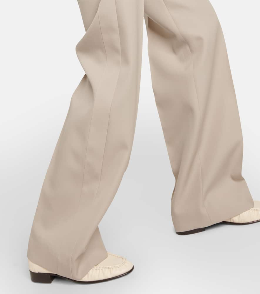 Shop The Row High-rise Straight Wool Pants In Beige