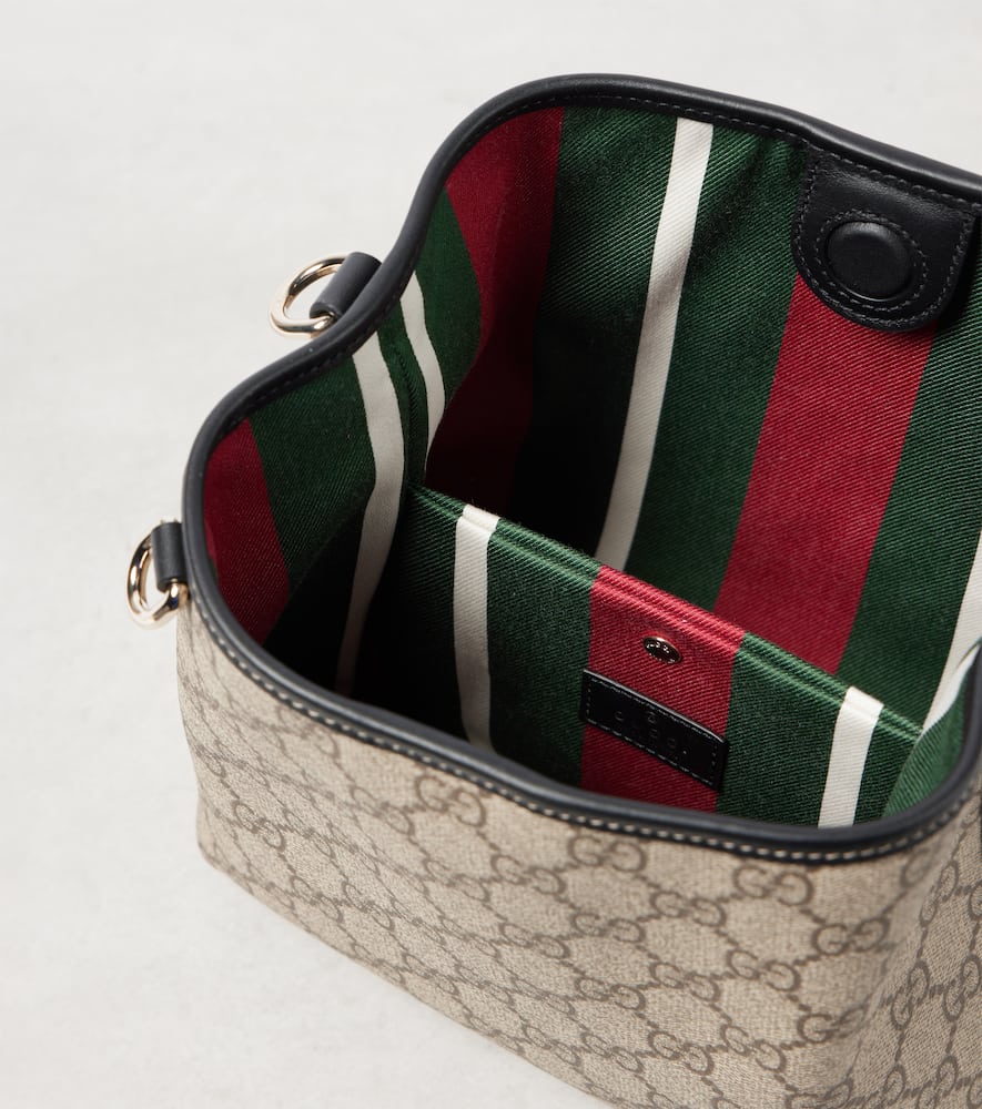 Gucci Gg Canvas Leather-trimmed Tote Bag In Beige