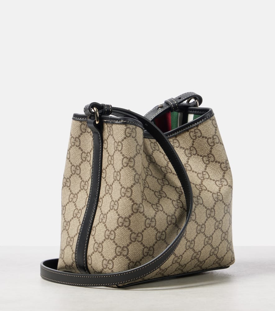 Gucci Gg Canvas Leather-trimmed Tote Bag In Beige