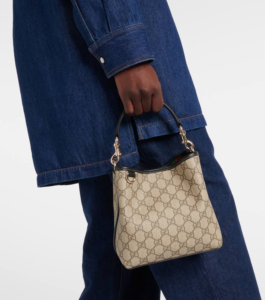 Gucci Gg Canvas Leather-trimmed Tote Bag In Beige