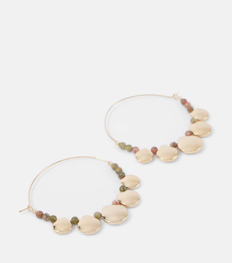 Isabel Marant Adriel Beaded Hoop Earrings In Green