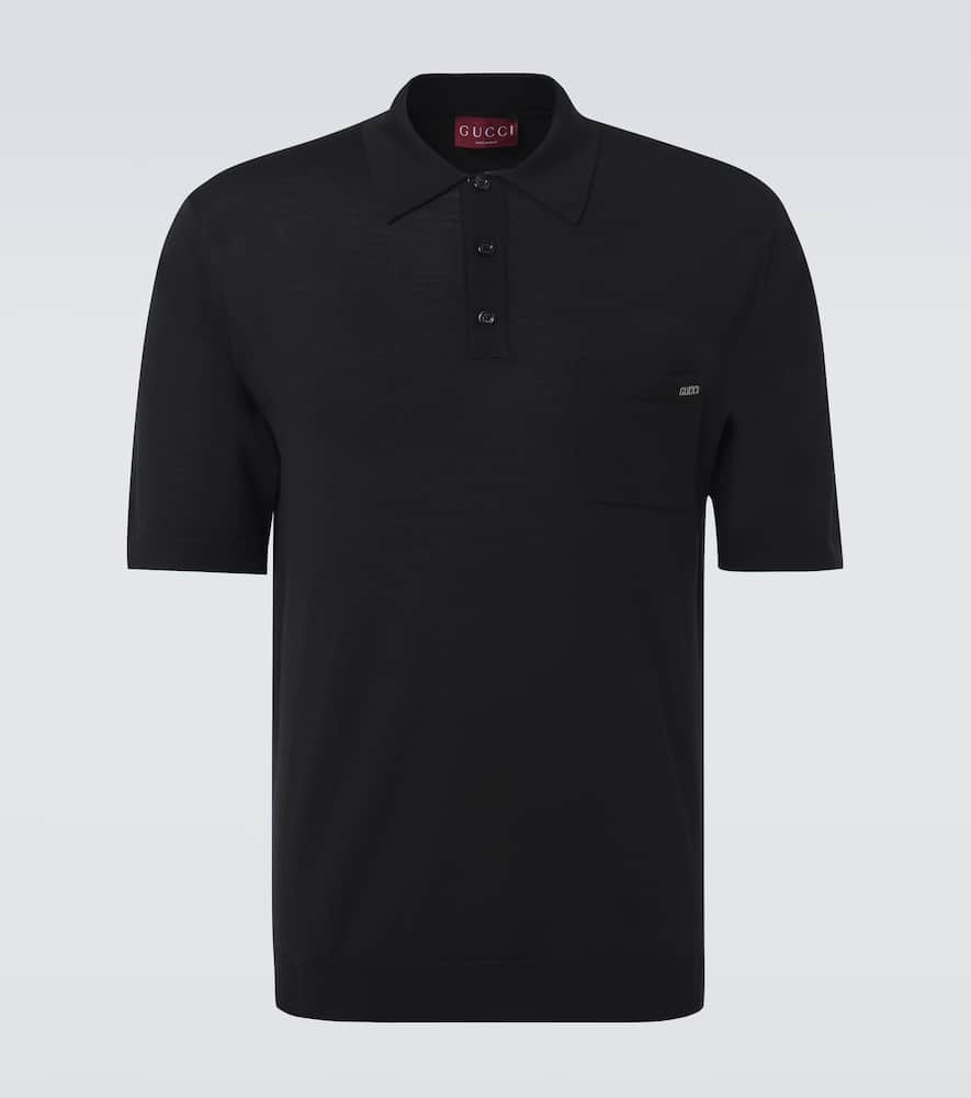 Logo wool polo shirt
