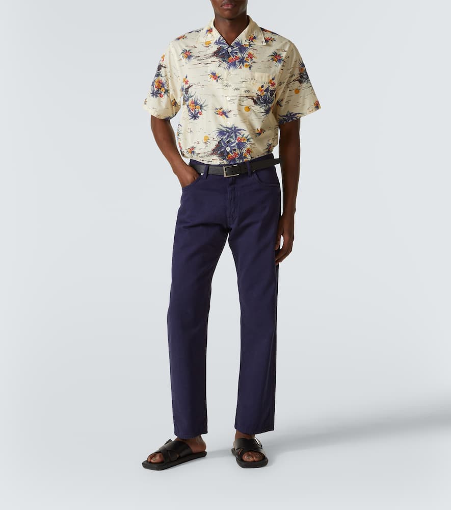 Prada Men Straight Leg Tapered Jeans In Blau