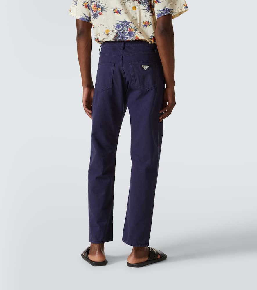 Prada Men Straight Leg Tapered Jeans In Blau