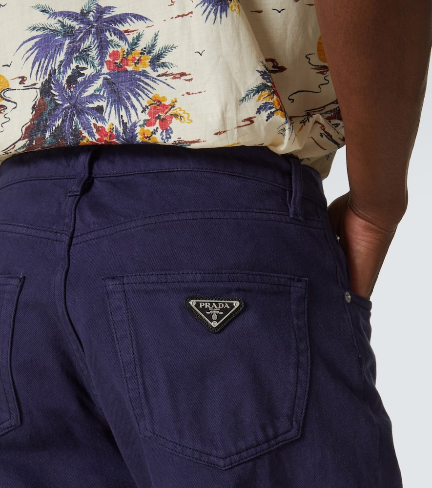 Prada Men Straight Leg Tapered Jeans In Blau