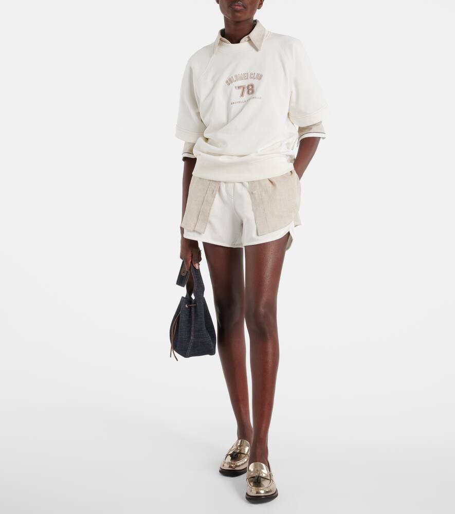 Brunello Cucinelli Logo Patch-appliqué Cotton Jersey T-shirt In Panama