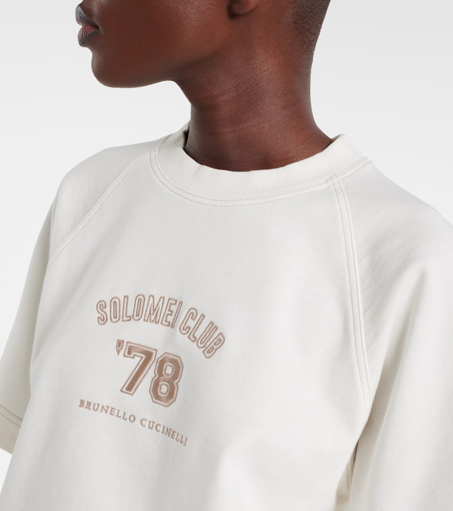 Brunello Cucinelli Logo Patch-appliqué Cotton Jersey T-shirt In Panama