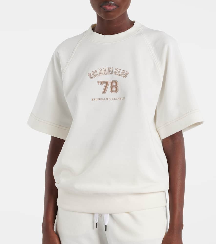 Brunello Cucinelli Logo Patch-appliqué Cotton Jersey T-shirt In Panama