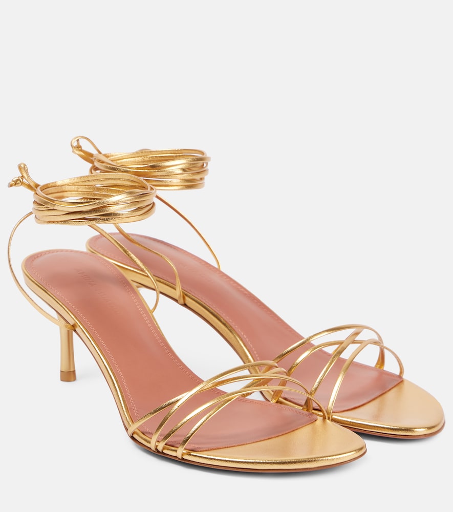 Amina Muaddi Sandales Lori 60 en cuir mtallis 553 €