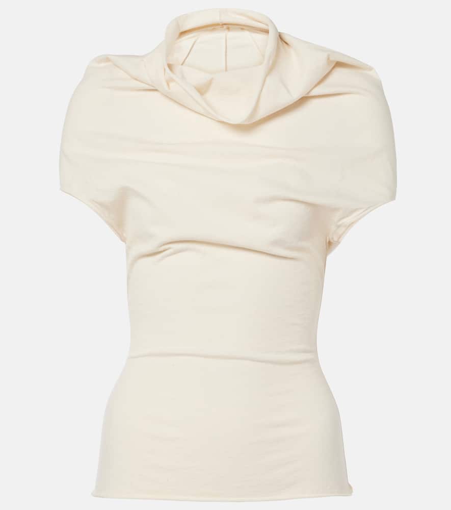 Rick Owens Cotton Jersey Top In Natural